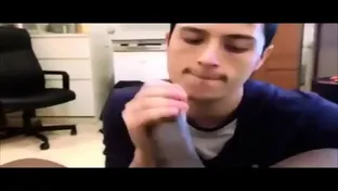 Guy enjoys sucking a big black cock